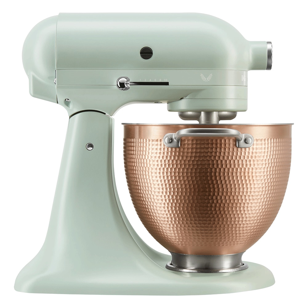 Mixer cu bol KITCHENAID Artisan model 180 Design Edition 5KSM180LEELB, 4.7l, 300W, 10 trepte viteza, verde deschis-auriu