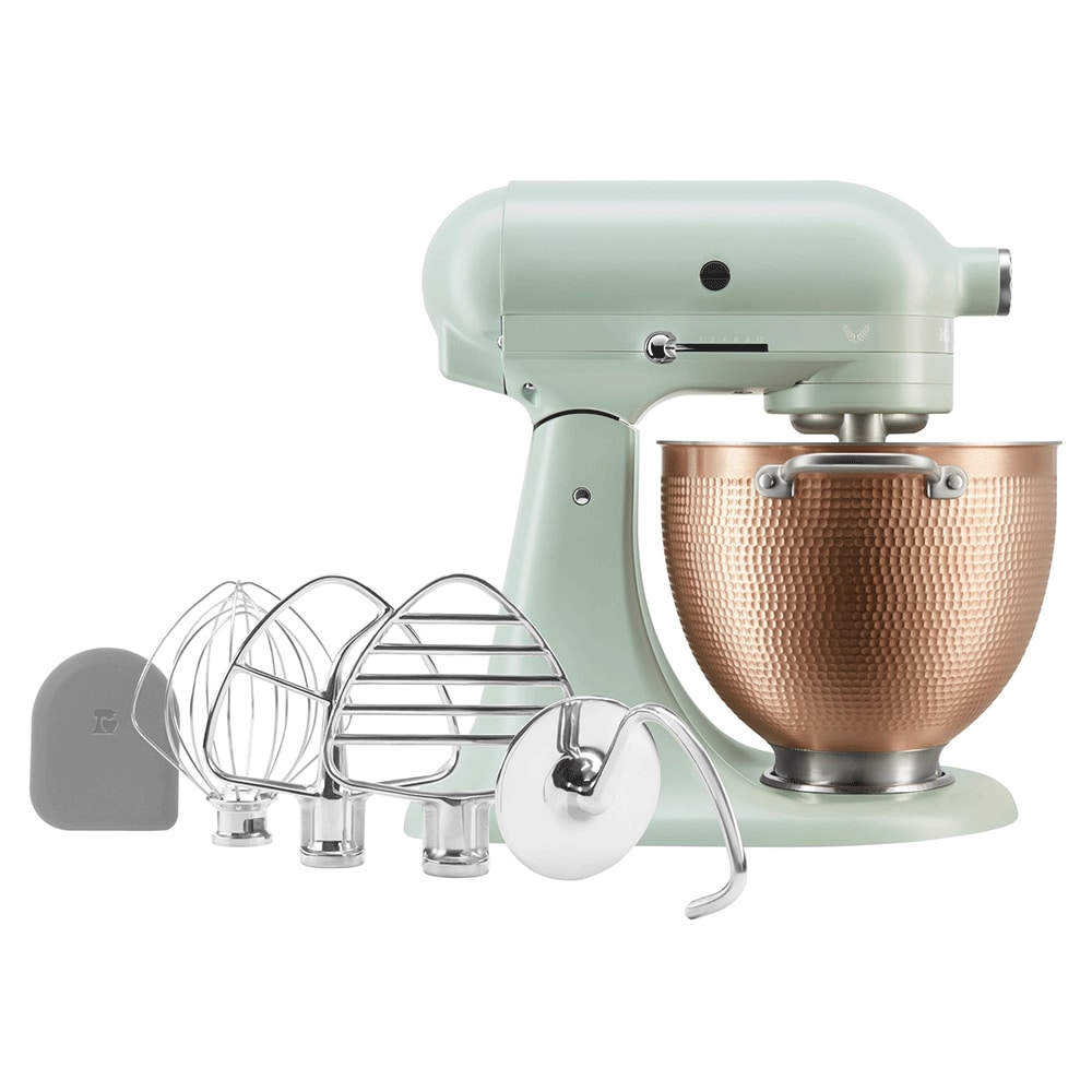 Mixer cu bol KITCHENAID Artisan model 180 Design Edition 5KSM180LEELB, 4.7l, 300W, 10 trepte viteza, verde deschis-auriu