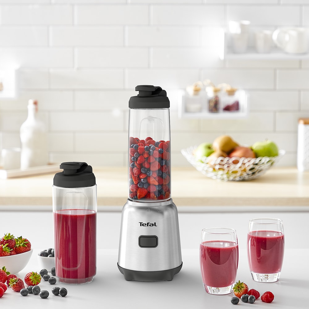 Blender TEFAL Mix&Move BL15FD30, 0.6l, 300W, 1 treapta viteza, argintiu-negru 