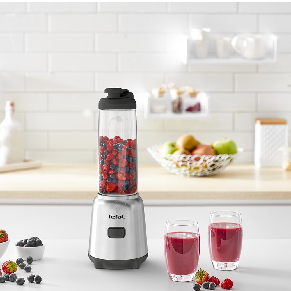 Blender TEFAL Mix&Move BL15FD30, 0.6l, 300W, 1 treapta viteza, argintiu-negru 