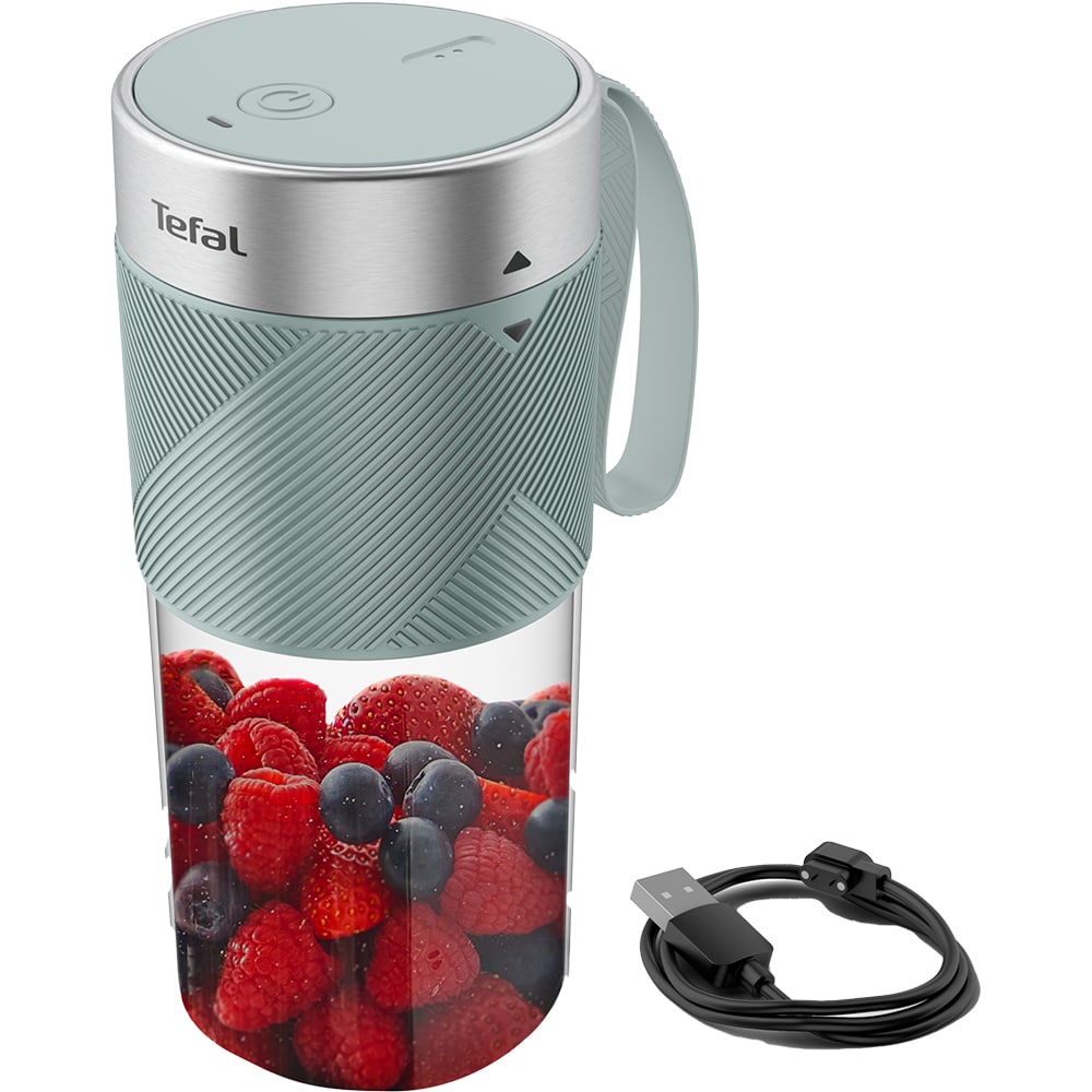 Mini blender TEFAL Lightmix BL1C0430, 0.3l, 1 treapta viteza, verde deschis-argintiu