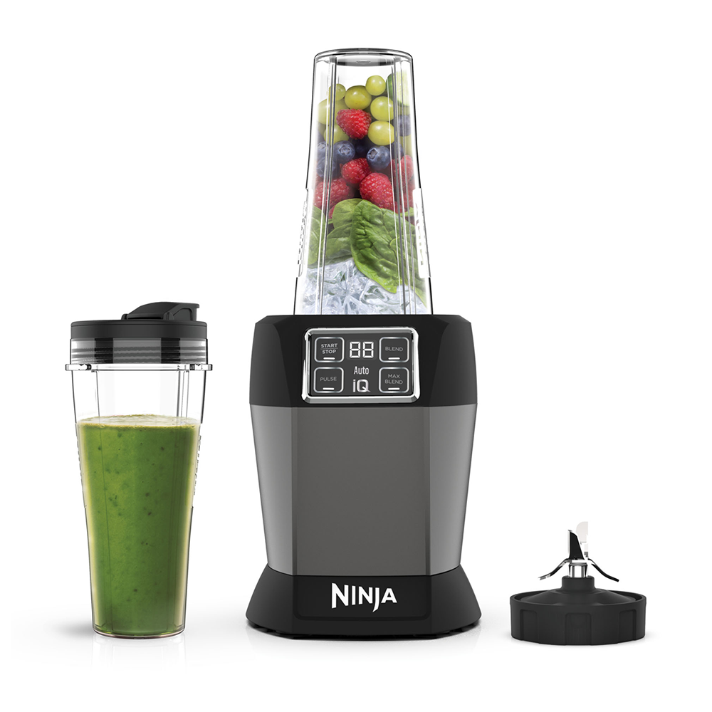 Blender NINJA Auto IQ BN495EU1, 0.7l, 1000W, 1 trepte viteza, argintiu inchis-negru