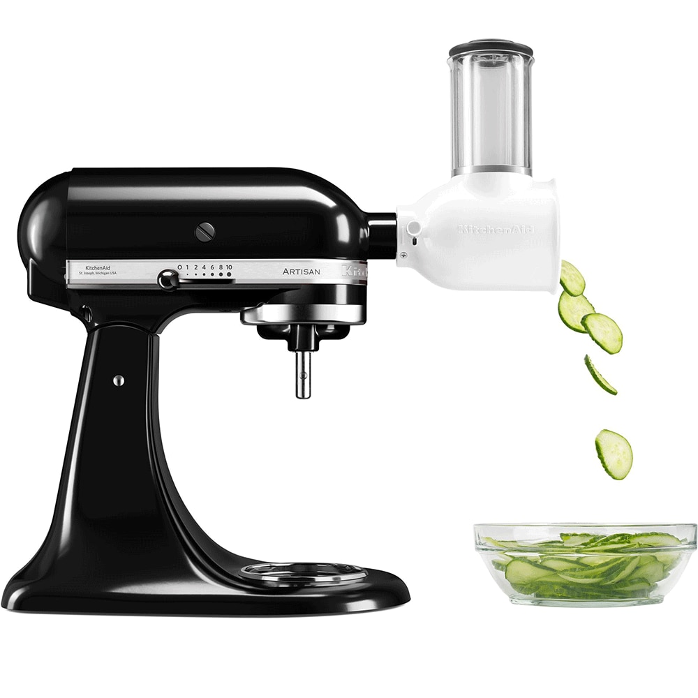 Mixer cu bol KITCHENAID Model 125 BUNDLEVEGGIEOB, 4.8l, 300W, 10 trepte viteza, negru lucios-argintiu