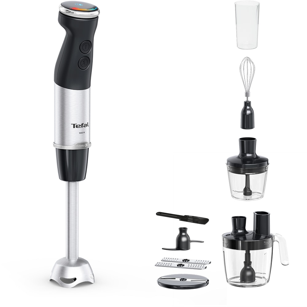 Mixer vertical TEFAL Quickchef+ HB67G830, 0.8l, 1000W, 20 trepte viteza, negru-argintiu