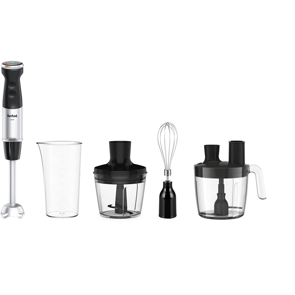 Mixer vertical TEFAL Quickchef+ HB67G830, 0.8l, 1000W, 20 trepte viteza, negru-argintiu