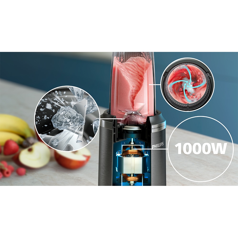 Blender PHILIPS Seria 5000 HR2767/00, 0.7l, 1000W, viteza variabila, argintiu-negru