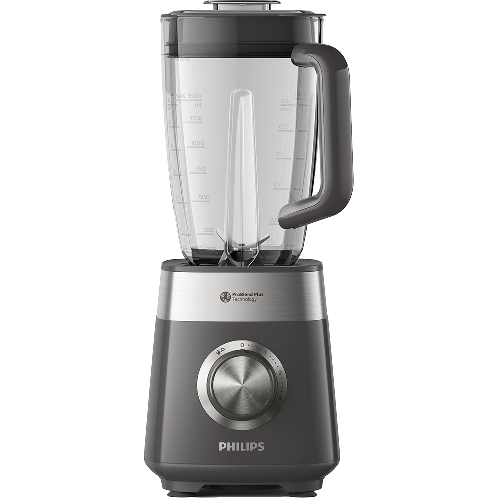 Blender PHILIPS Seria 5000 HR3020/20, 2l, 1000W, 3 trepte viteza, gri inchis-argintiu