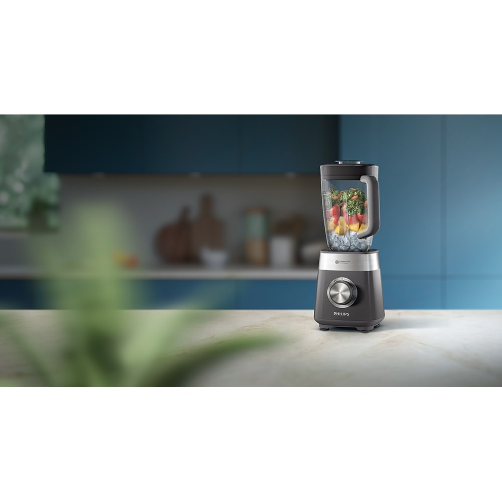 Blender PHILIPS Seria 5000 HR3020/20, 2l, 1000W, 3 trepte viteza, gri inchis-argintiu