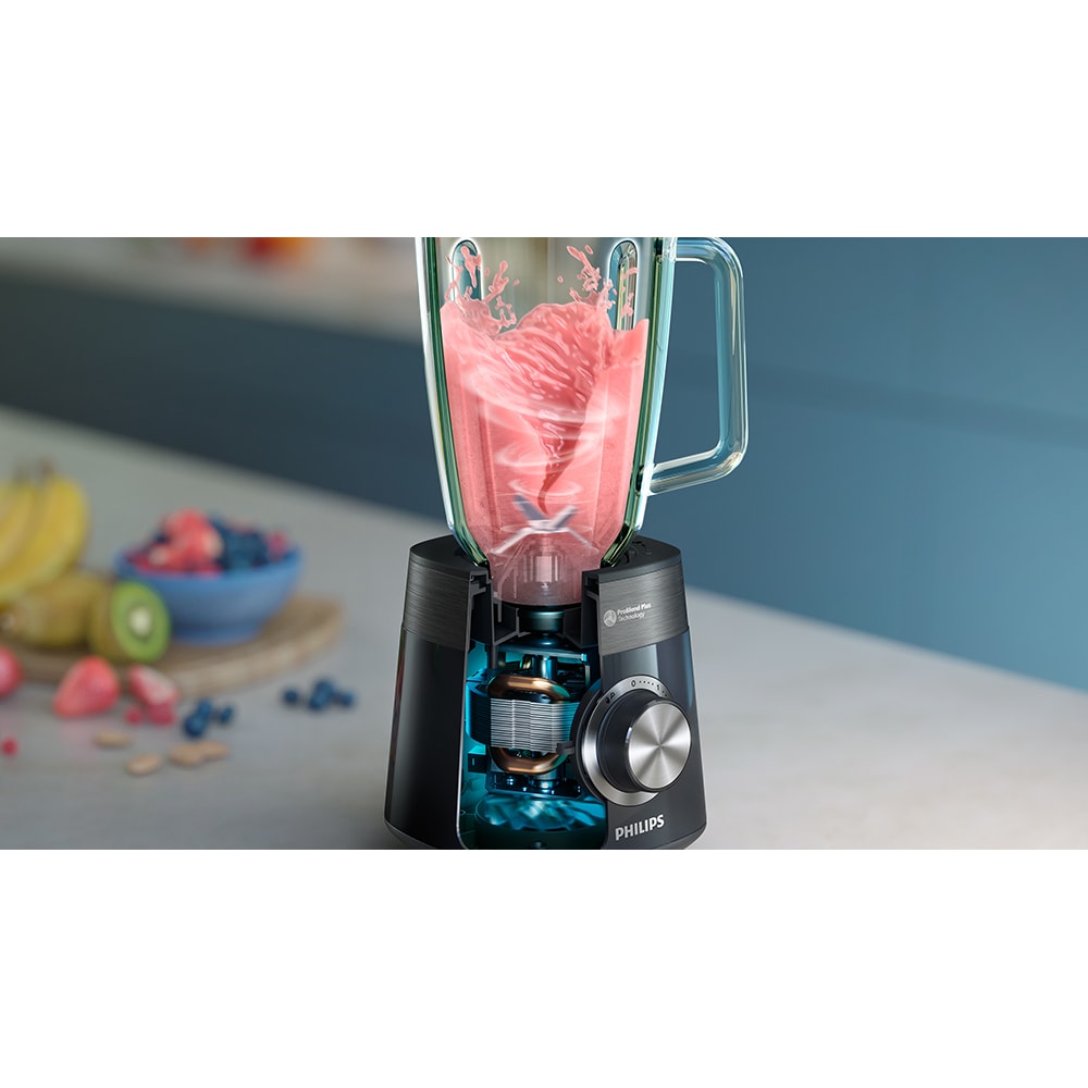 Blender PHILIPS Seria 5000 HR3032/00, 0.7l, 1200W, 3 treapta viteza, negru-argintiu inchis