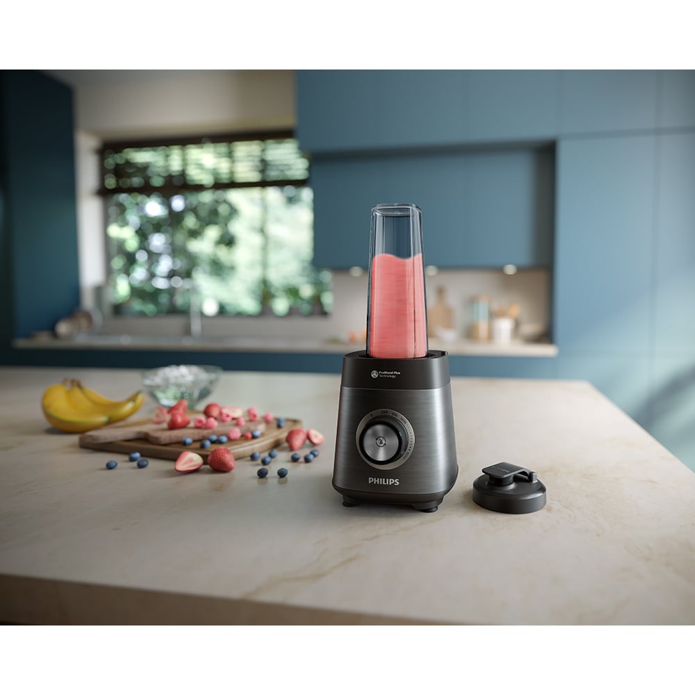 Blender PHILIPS Seria 5000 HR3041/00, 2l, 1200W, viteza variabila, argintiu inchis-negru