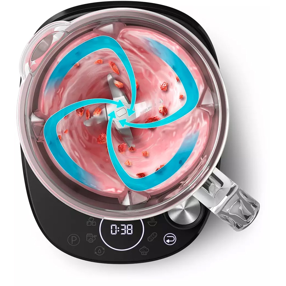 Blender PHILIPS Seria 7000 HR3760/10, 2l, 1500W, 12 trepte viteza, argintiu-negru