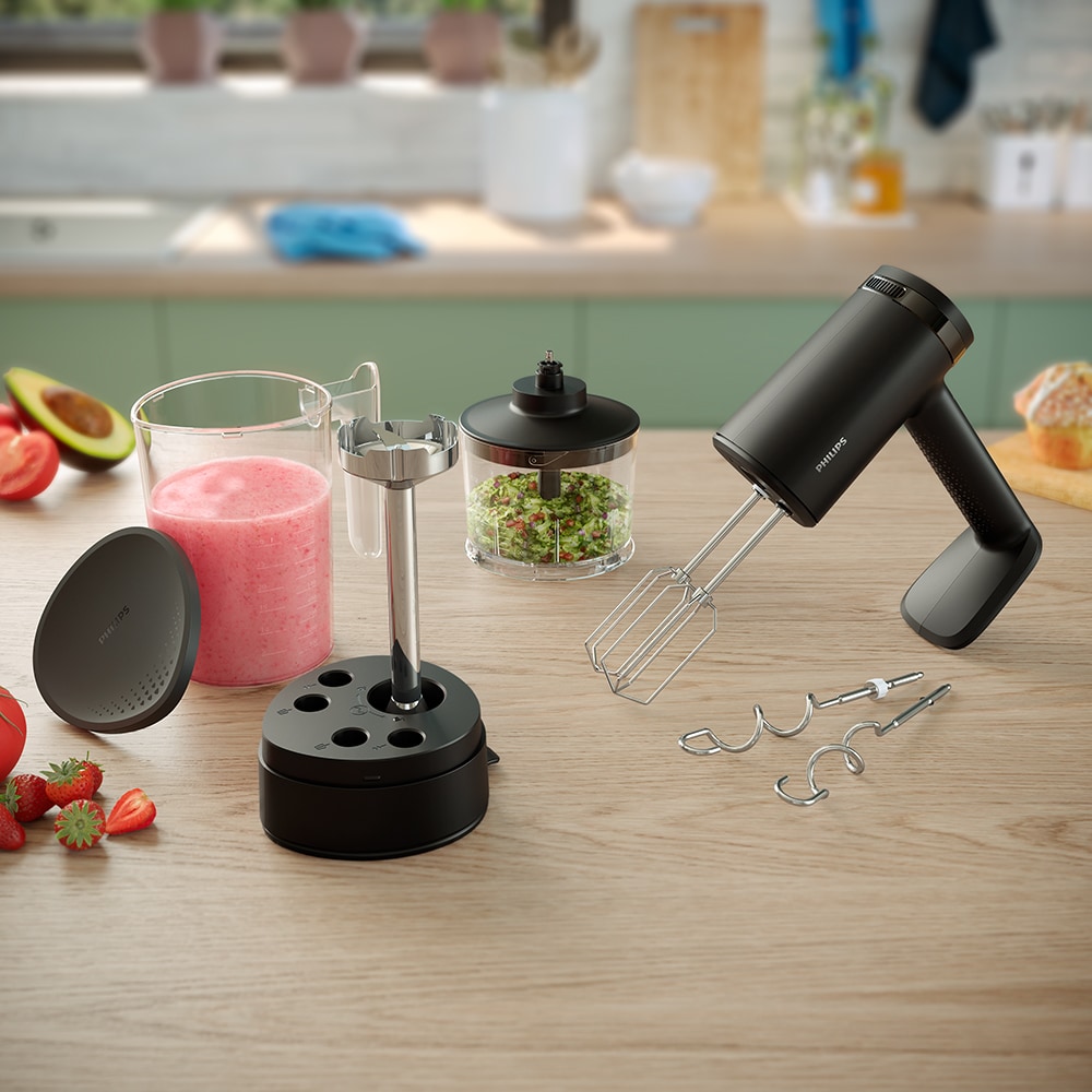 Mixer vertical PHILIPS Seria 5000 HR3781/20, 1l, 500W, 5 trepte viteza, negru