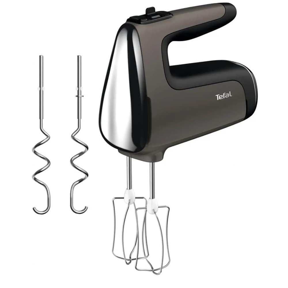 Mixer de mana TEFAL PowerMix Silence HT650E38, 600W, 5 trepte viteza, gri-negru