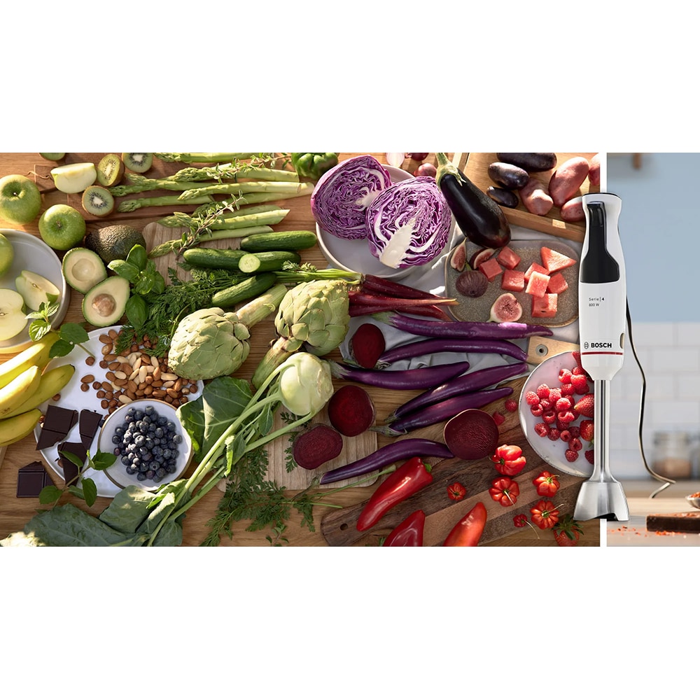 Mixer vertical BOSCH ErgoMaster Seria 4 MSM4W421, 1l, 800W, viteza variabila, alb-negru