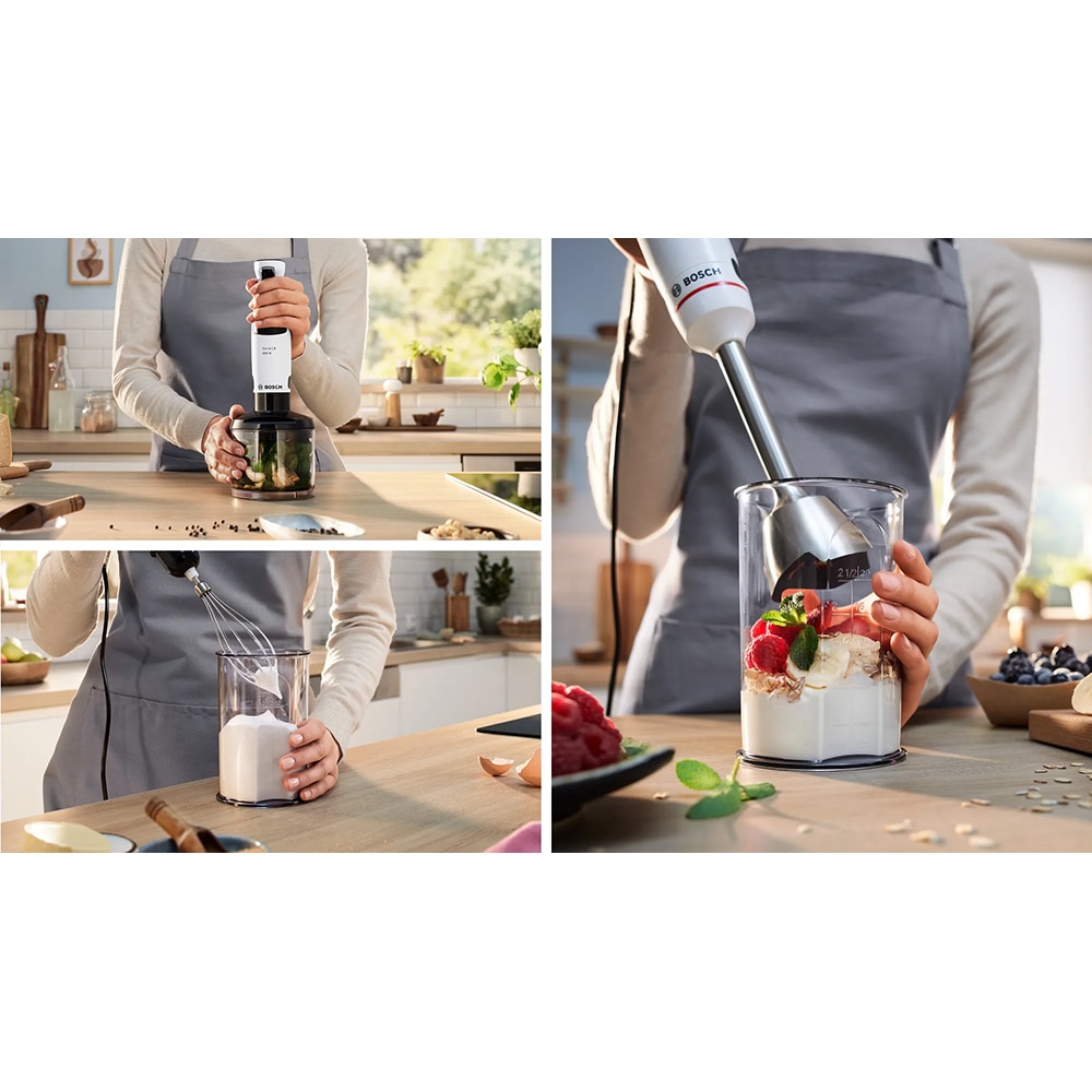 Mixer vertical BOSCH ErgoMaster Seria 4 MSM4W421, 1l, 800W, viteza variabila, alb-negru