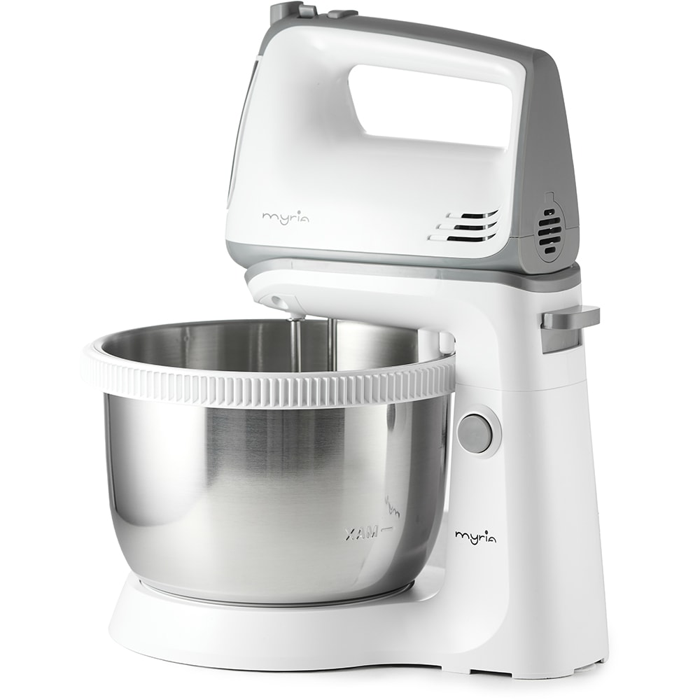Mixer cu bol MYRIA MY4024, 3.4l, 300W, 5 trepte viteza, alb-gri 