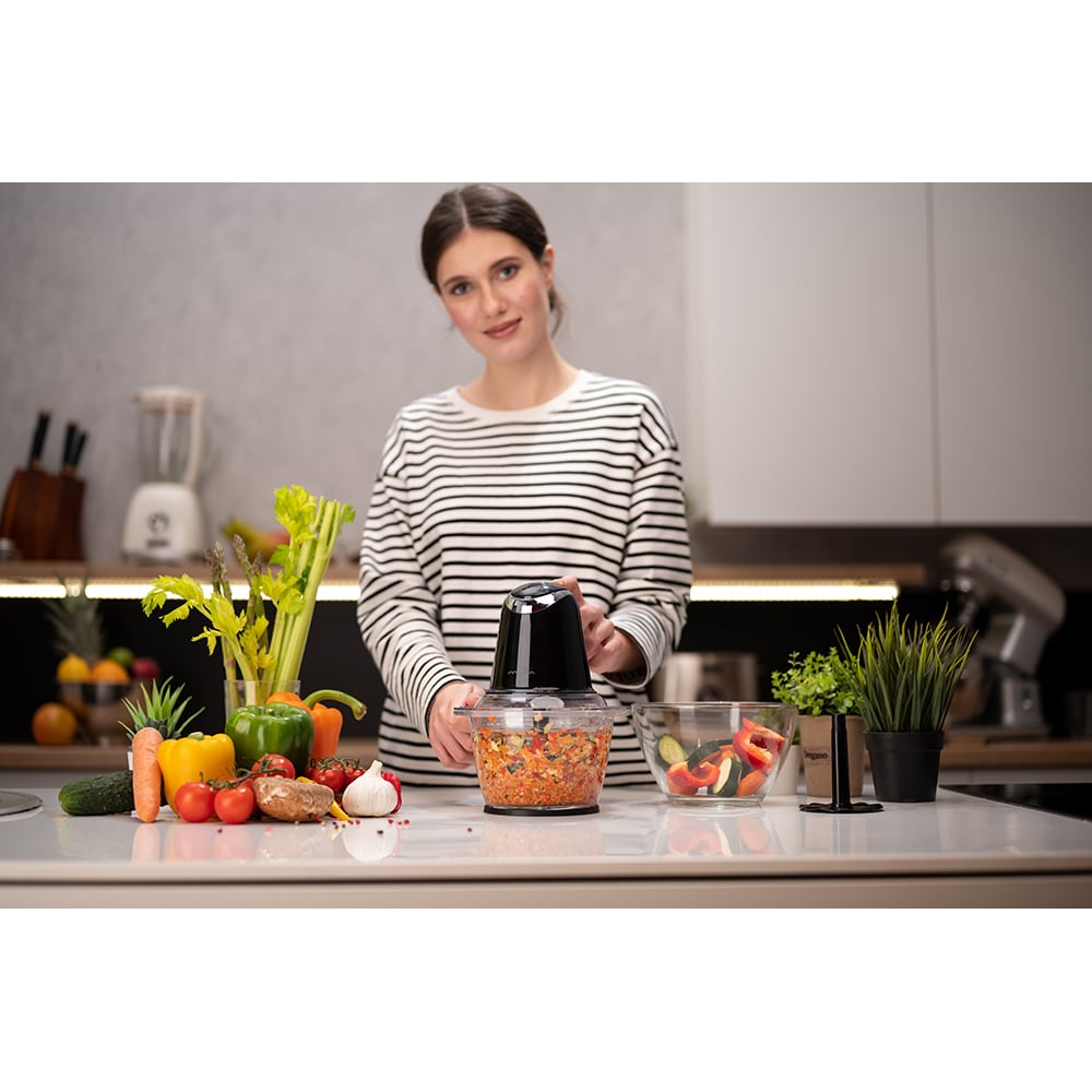 Mini tocator MYRIA MY4069BK, 1l, 500W, 2 trepte viteza, negru