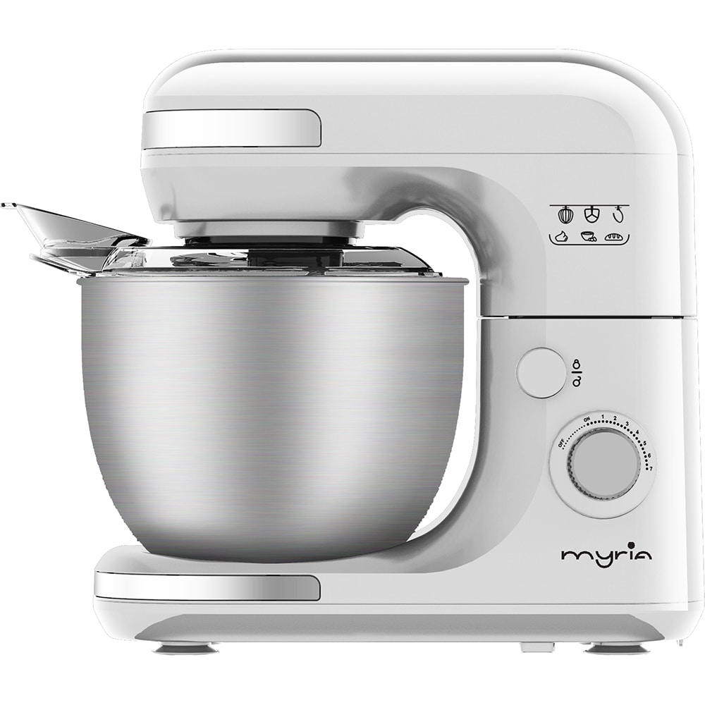 Mixer cu bol MYRIA MY4098, 5l, 600W, 7 trepte viteza, alb-argintiu