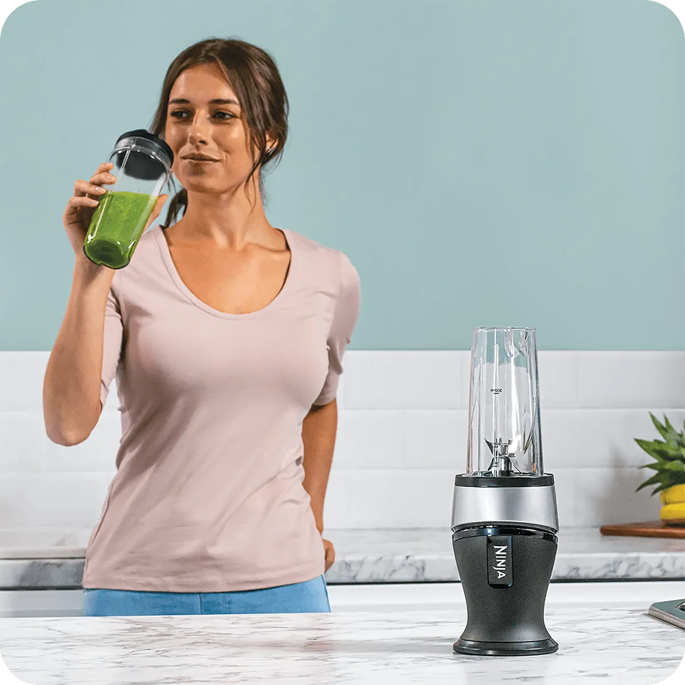 Blender NINJA QB3001EUS1, 0.47l, 700W, 1 treapta viteza, negru-argintiu