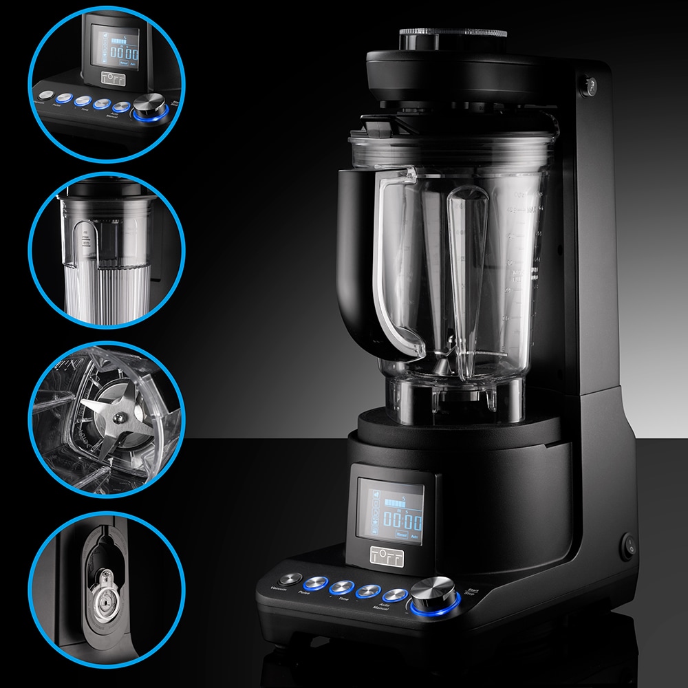 Blender cu mixare in vid TOFF DOMINIUM TO4001, 1.5l, 1400W, 10 trepte viteza, negru