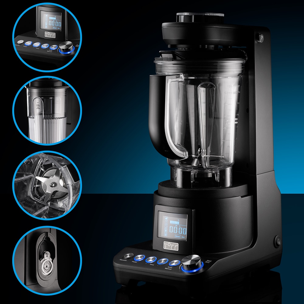 Blender cu mixare in vid TOFF DOMINIUM TO4001, 1.5l, 1400W, 10 trepte viteza, negru