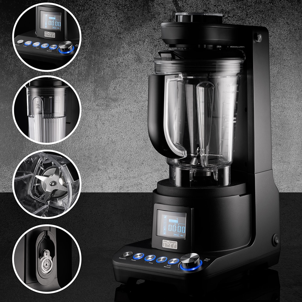 Blender cu mixare in vid TOFF DOMINIUM TO4001, 1.5l, 1400W, 10 trepte viteza, negru