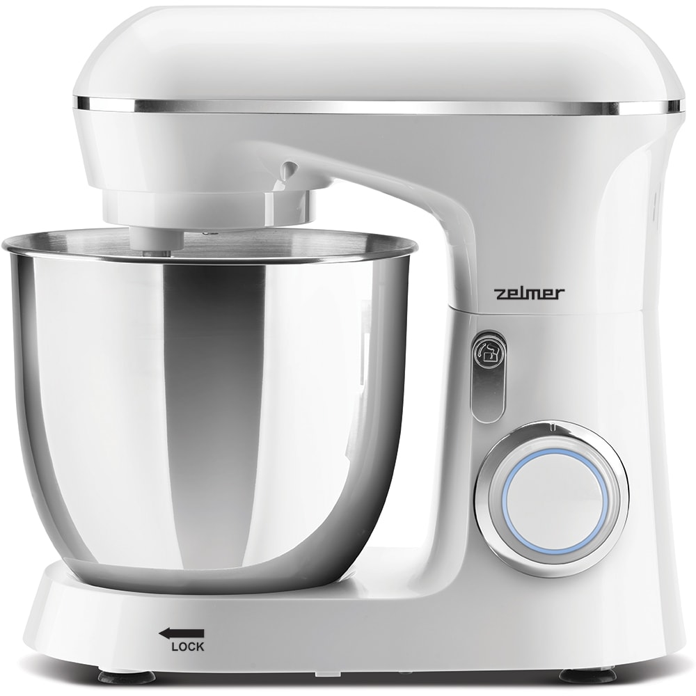 Mixer cu bol ZELMER ZKR1300W, 5l, 1300W, 10 trepte viteza, alb-argintiu