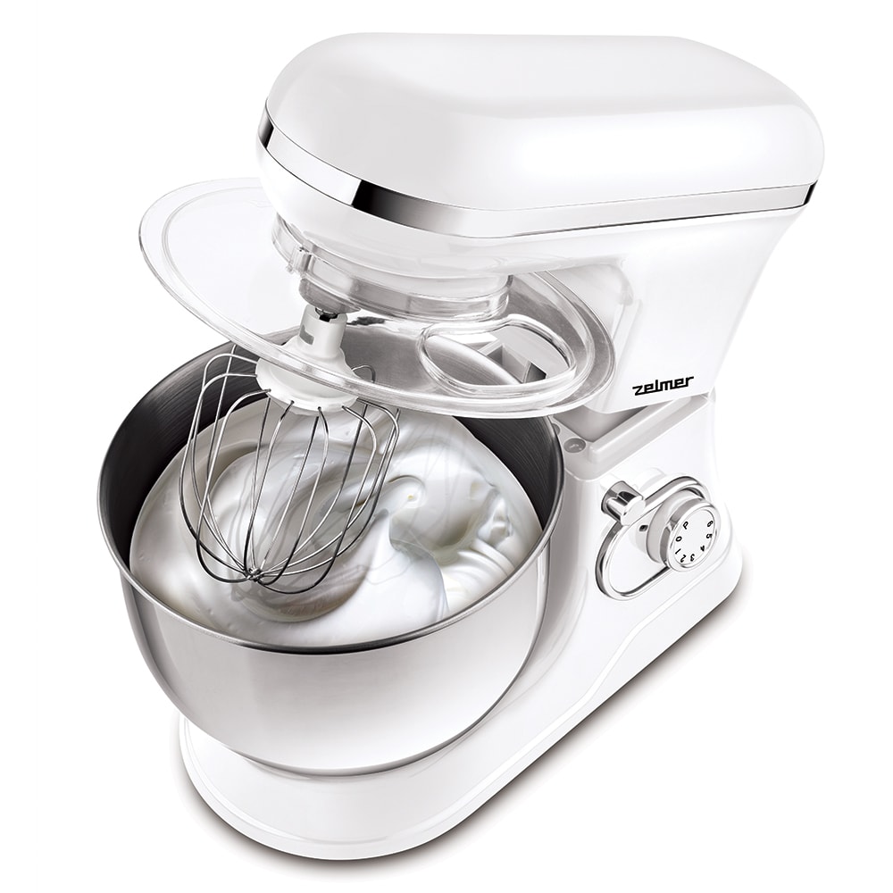 Mixer cu bol ZELMER ZKR1350, 5l, 1200W, 6 trepte viteza, alb-argintiu