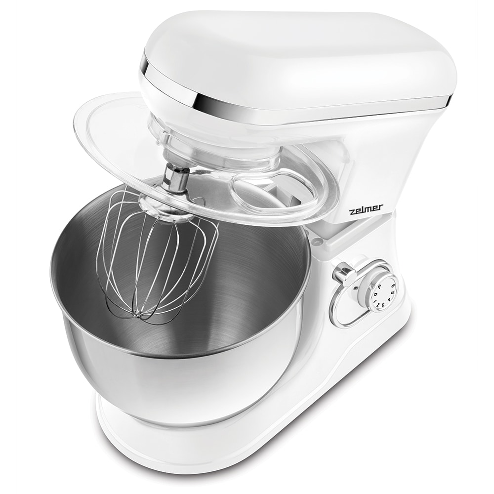 Mixer cu bol ZELMER ZKR1350, 5l, 1200W, 6 trepte viteza, alb-argintiu