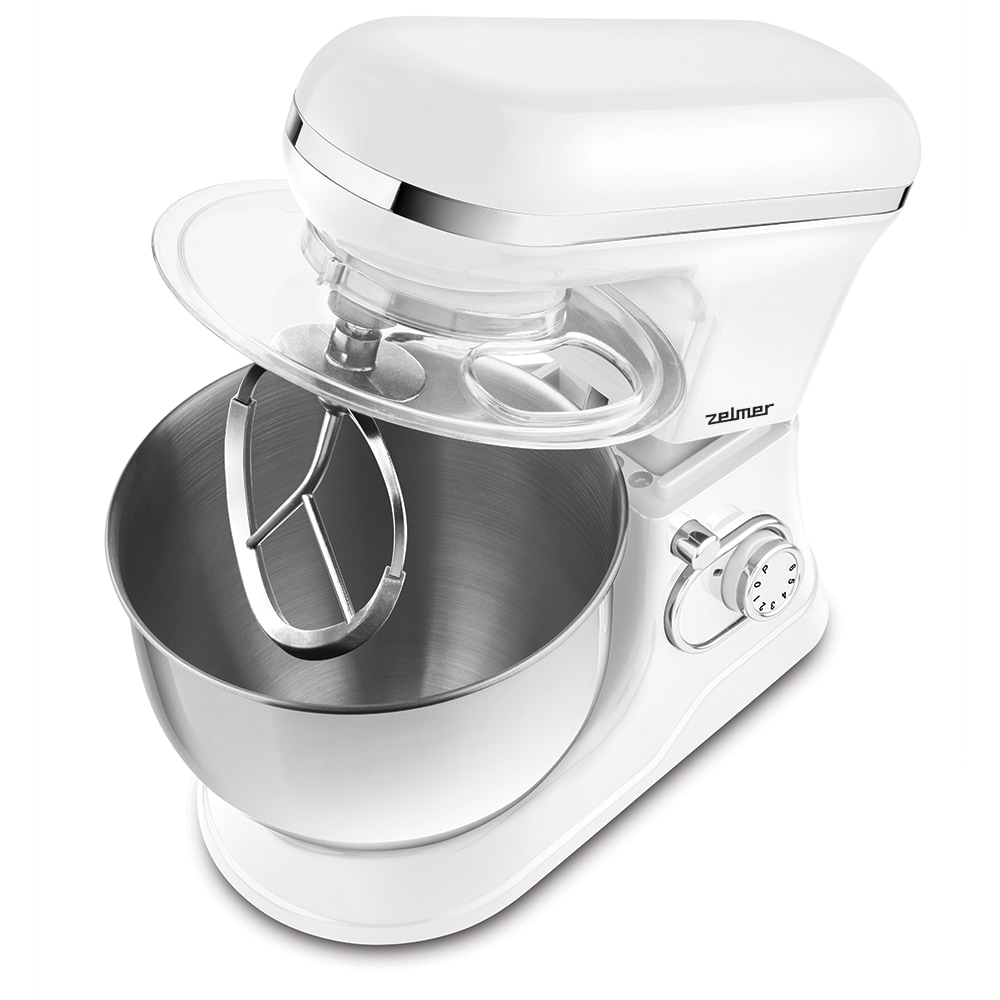 Mixer cu bol ZELMER ZKR1350, 5l, 1200W, 6 trepte viteza, alb-argintiu