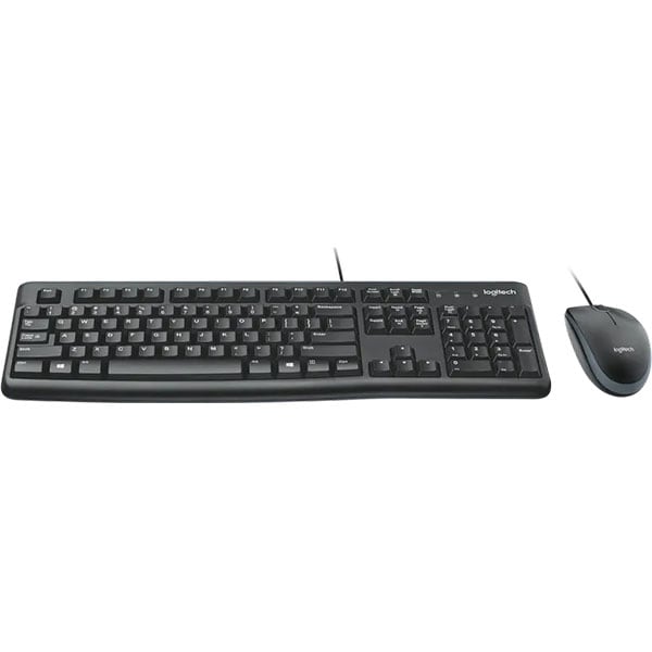 Kit tastatura si mouse cu fir LOGITECH MK120, USB, Layout US INT, negru