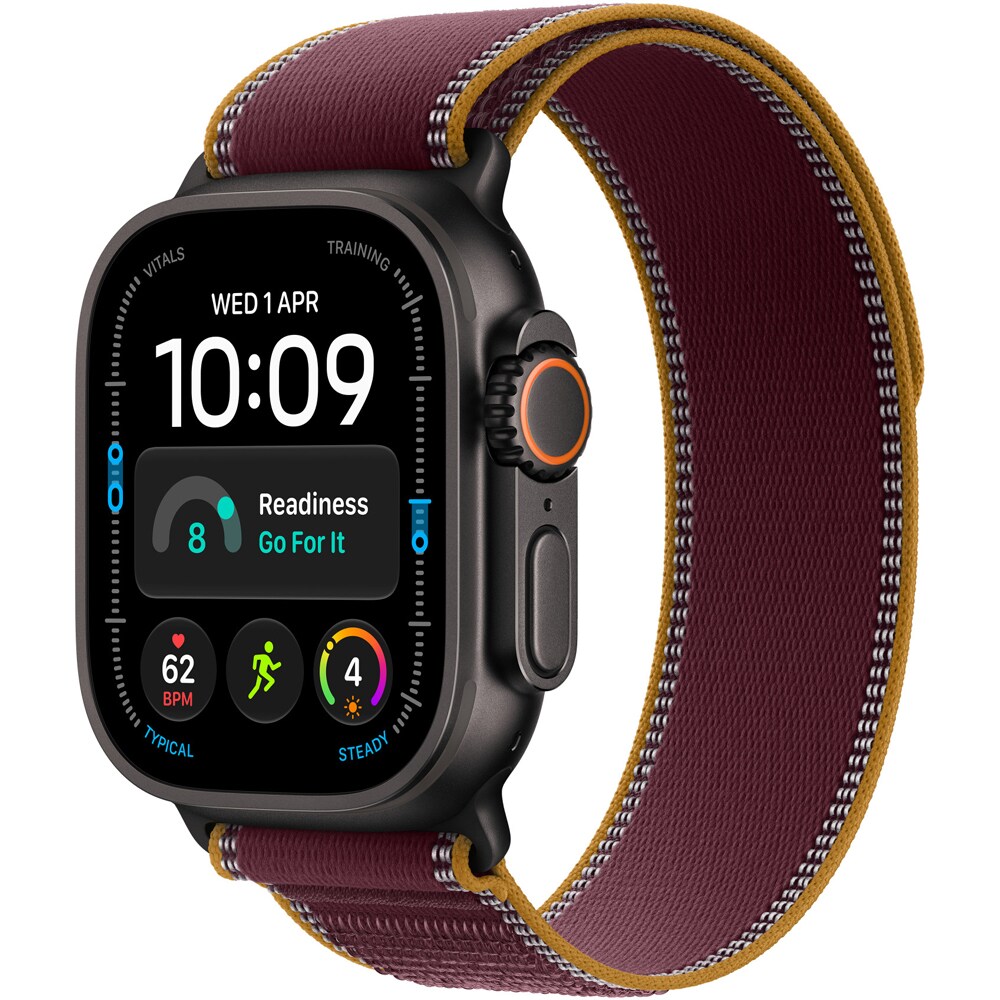 Bratara pentru APPLE Watch 49mm Burgundy Trail Loop - S/M - Black Titanium Finish, MKA74ZM/A