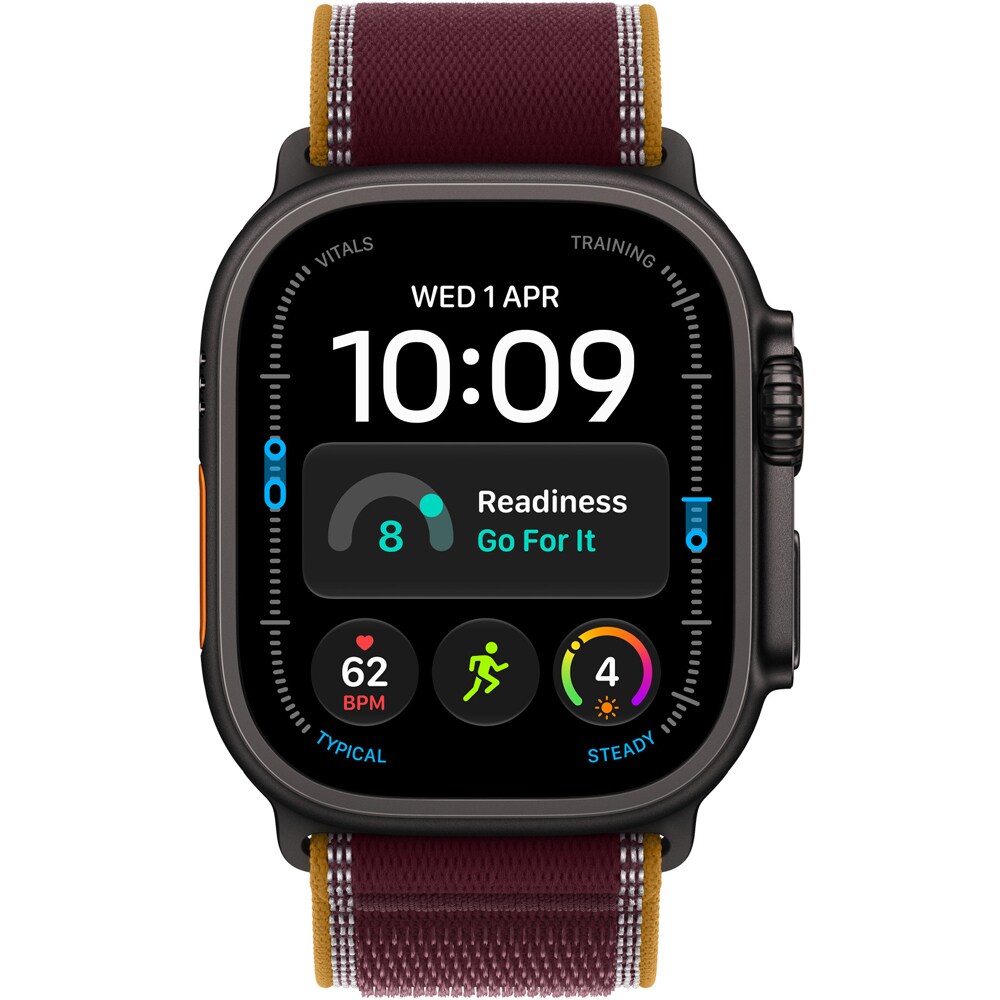 Bratara pentru APPLE Watch 49mm Burgundy Trail Loop - S/M - Black Titanium Finish, MKA74ZM/A