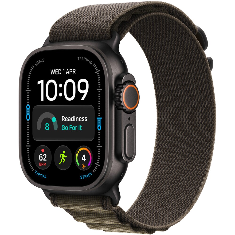 Bratara pentru APPLE Watch 49mm Dark Olive Alpine Loop - Large - Black Titanium Finish, MKDY4ZM/A