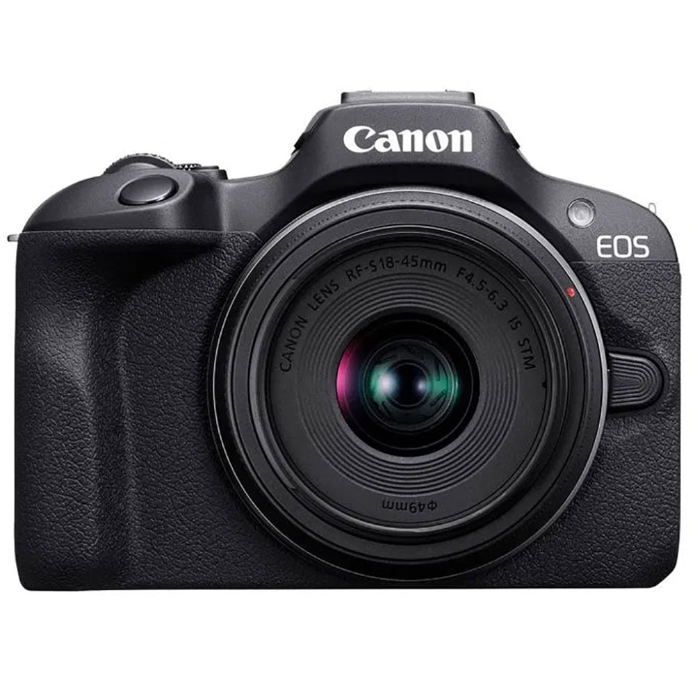 Aparat foto Mirrorless CANON EOS R100 Dual RF-S, 24.2MP, 4K, Wi-Fi, negru + Obiectiv 18-45mm si 55-210mm RF