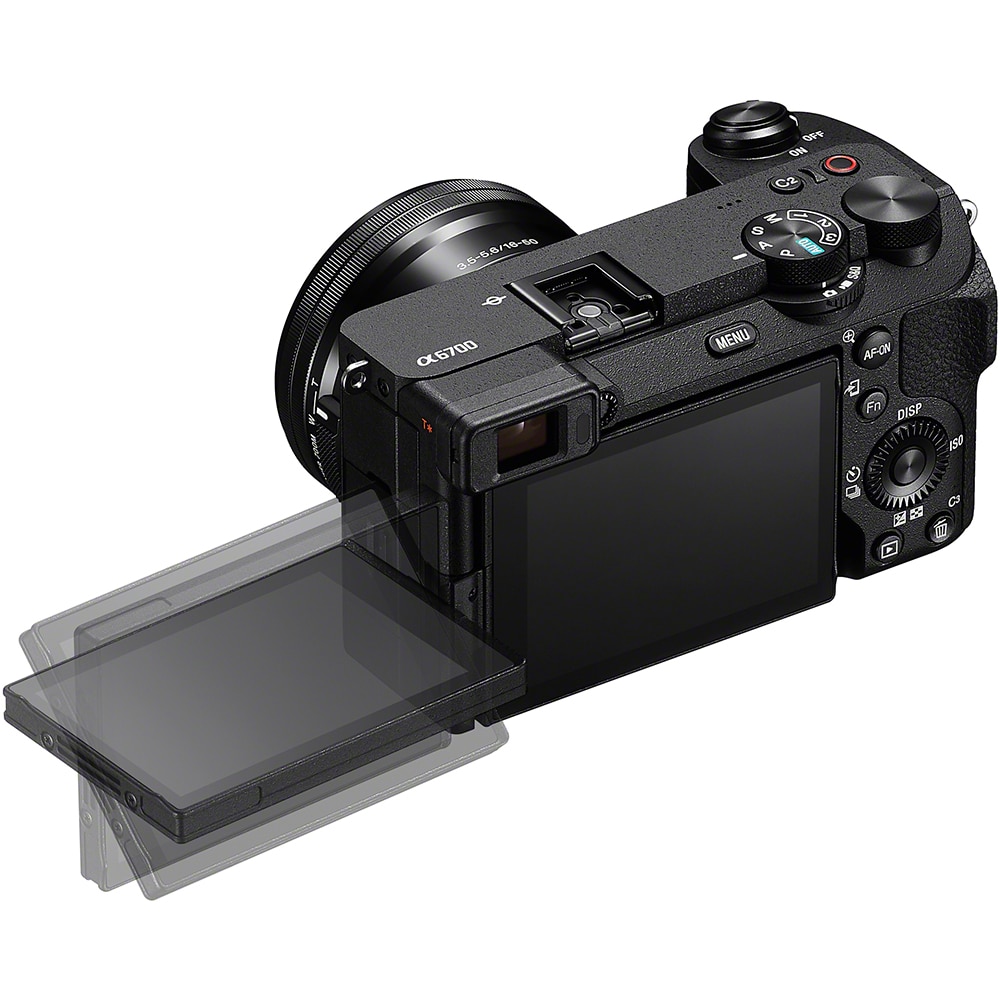 Aparat foto mirrorless SONY ILCE-6700LB, 26MP, 4K, Wi-Fi, negru + Kit cu obiectiv 16-50mm
