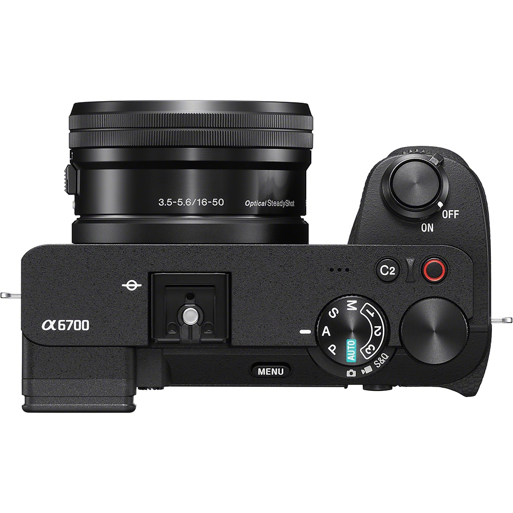 Aparat foto mirrorless SONY ILCE-6700LB, 26MP, 4K, Wi-Fi, negru + Kit cu obiectiv 16-50mm