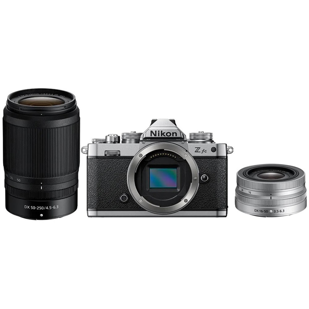 Aparat foto mirrlorless NIKON Z FC Dual Zoom, 20.9MP, 4K, Wi-Fi, negru + Obiectiv 16-50mm VR + 50-250 VR