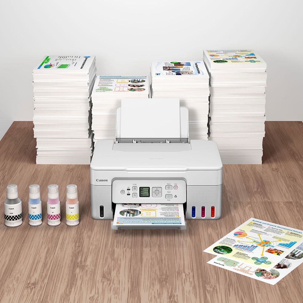 Multifunctional inkjet color CANON Pixma G3471 White CISS, A4, USB, Wi-Fi
