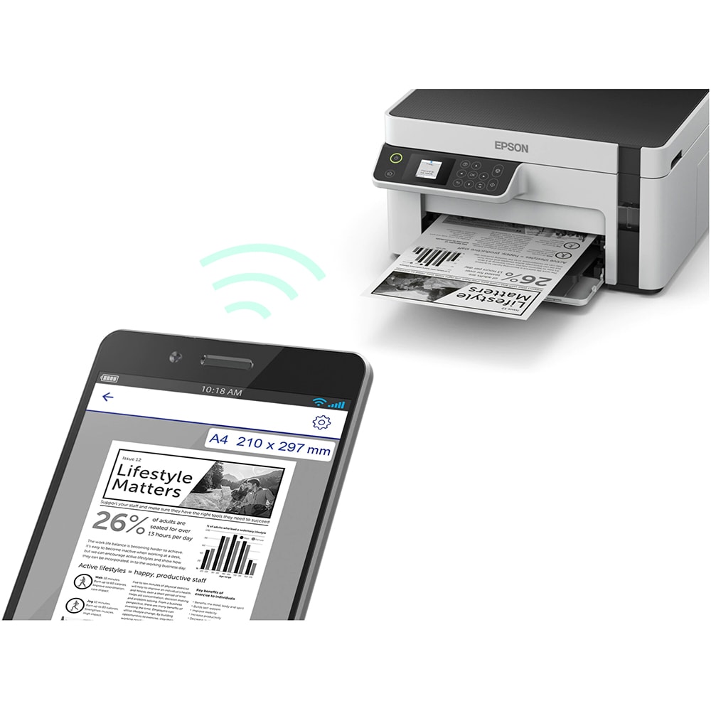 Multifunctional inkjet monocrom EPSON EcoTank M2120, CISS, A4, USB, Wi-Fi