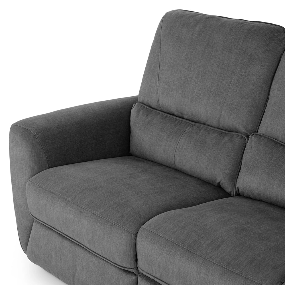 Canapea recliner Adele, 3 locuri, 215 x 98 x 101 cm, gri inchis