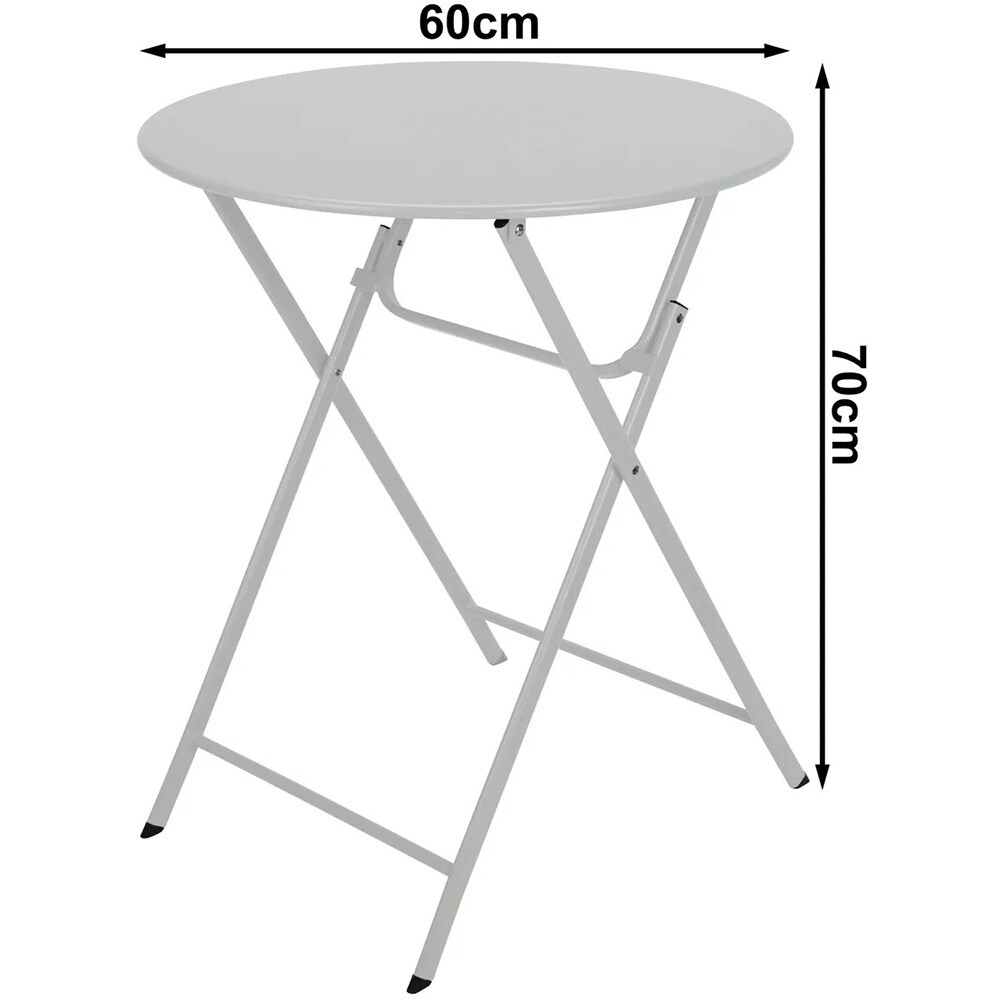 Masa terasa AMBIANCE Bistro, metal, D 60 x 70 cm, gri deschis