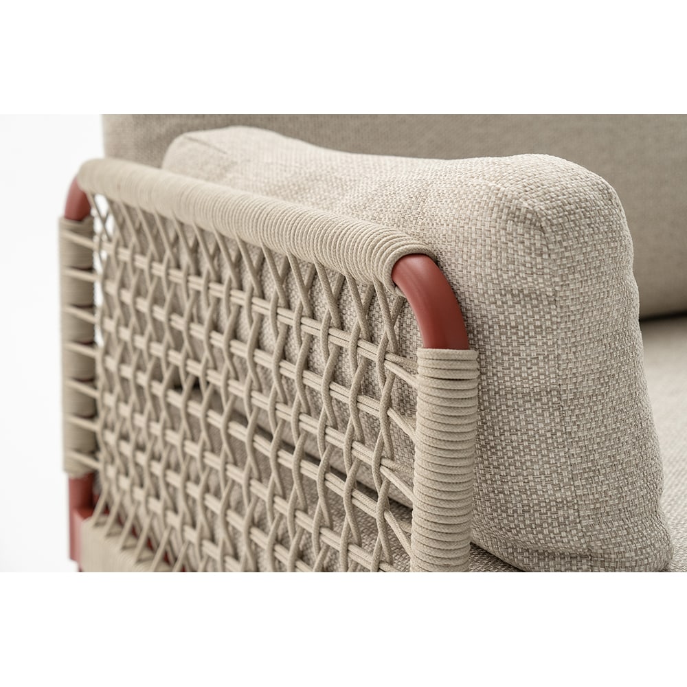 Set mobilier gradina MYRIA Rika, 4 piese, bej-rosu