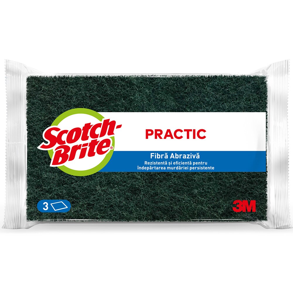 Laveta uscata SCOTCH-BRITE Practic, verde inchis, 3 bucati
