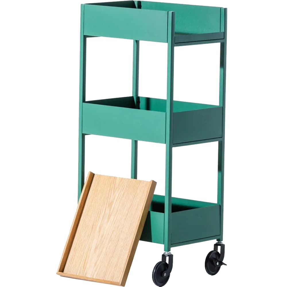 Masuta cu roti Miro Trolley L, verde, 35 x 25 x 75 cm