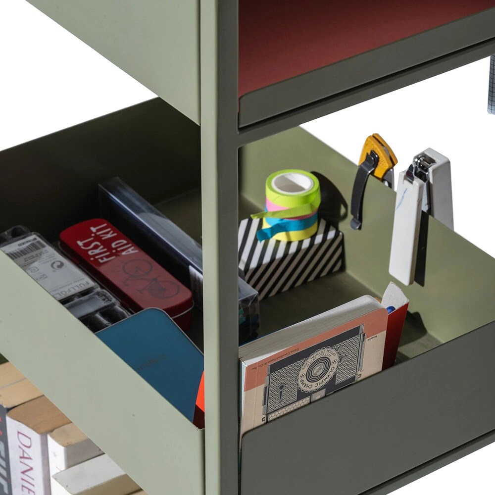 Masuta cu roti Miro Trolley L, verde deschis, 35 x 25 x 75 cm