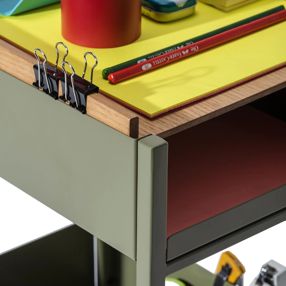 Masuta cu roti Miro Trolley L, verde deschis, 35 x 25 x 75 cm