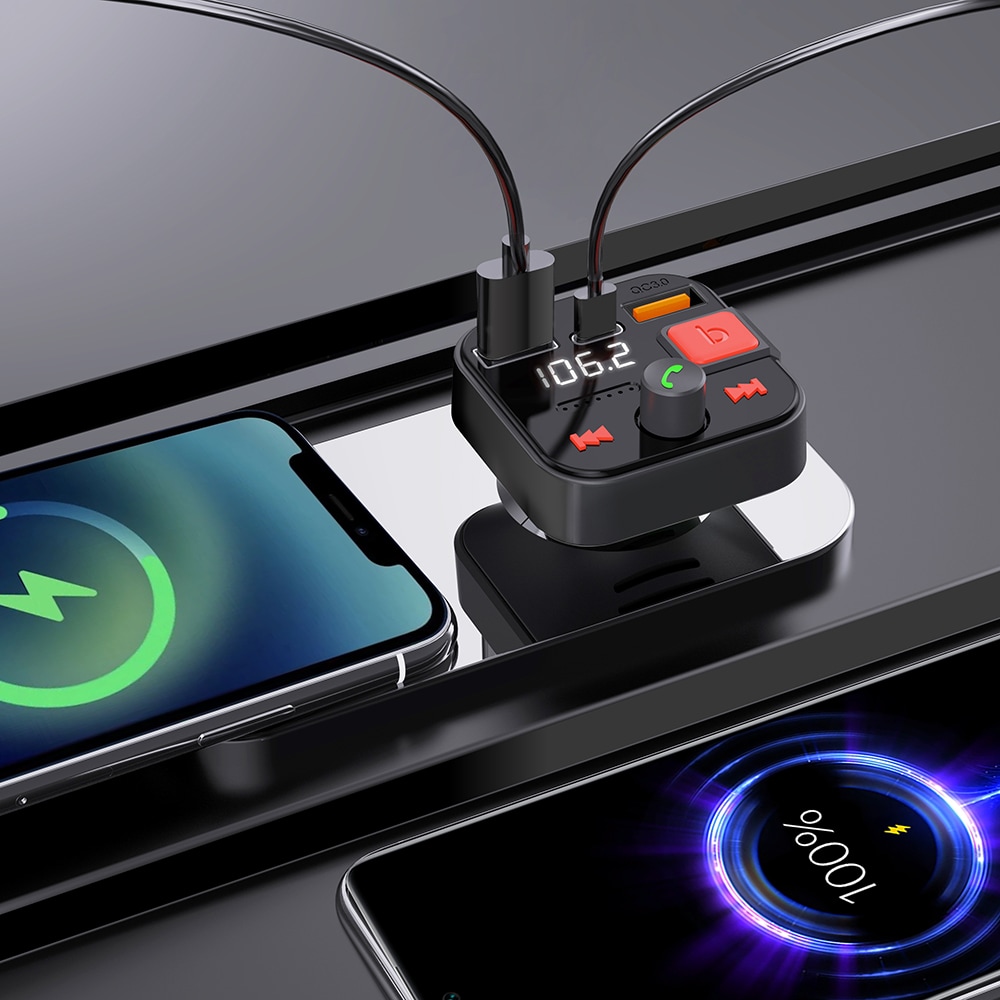 Modulator FM PROMATE PowerTune-30W, Bluetooth, USB, negru