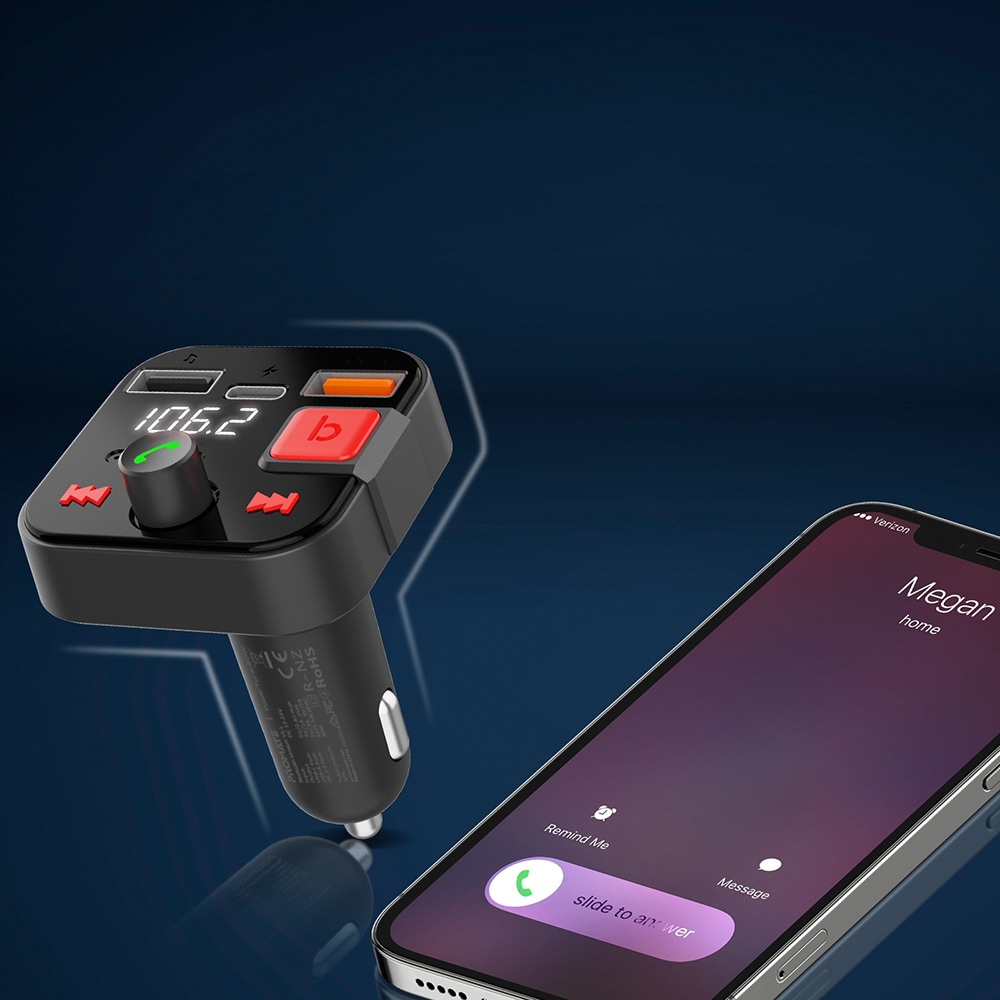 Modulator FM PROMATE PowerTune-30W, Bluetooth, USB, negru