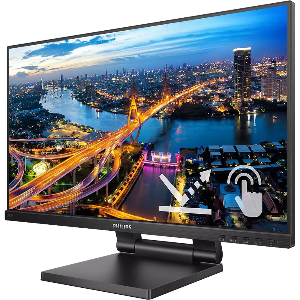 Monitor LED IPS PHILIPS 242B1TC SmoothTouch, 23.8", Full HD, 75Hz, negru